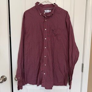 Southern Tide Men’s XXL 2XL Long Sleeve Shirt Plaid Flannel Button Coral Navy